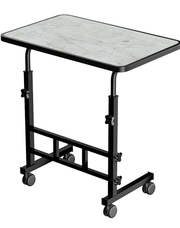 TEKCOOL Multi-Purpose Adjustable Laptop Table with Docking for Tablet Portable Study Table  - TEKCOOL Multi-Purpose Laptop Table Adjustable Height Portable Study Desk with Wheels (Light)