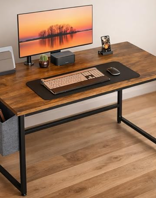 SPHENI Office Computer Table for Home & Study with Storage Pocket (Wood Finish)