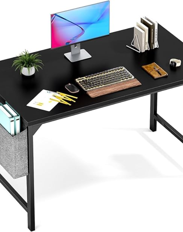 SPHENI Office Computer Table for Home & Study with Storage Pocket (Wood Finish) - SPHENI Office Computer Table for Home & Study with Storage Pocket (Black)