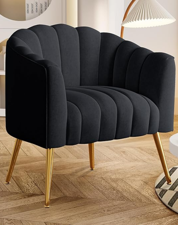 Dewhut Oversized Velvet Accent Chair (Beige) - Dewhut Velvet Accent Chair (Black)