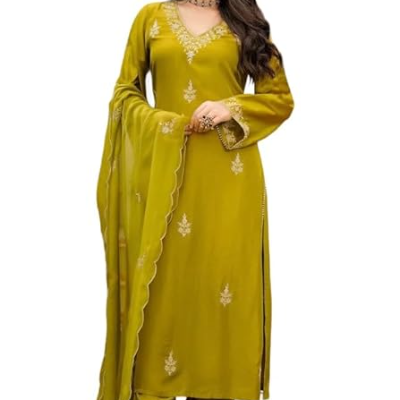 Amayra Womens Pure Cotton Set with Palazzo Pants and Dupatta