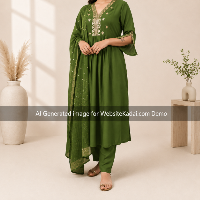 Leriya Fashion Cotton Embroidery Chudidar Sets for Woman 